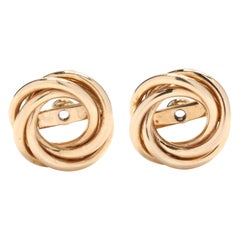 Vintage Gold Knot Earring Jackets, 14kt Yellow Gold