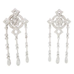 Floral Diamond Chandelier Earrings Made with 1.80ctw of Diamonds