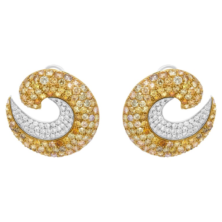 Diamond & 18k Gold Mega Swirl Earrings