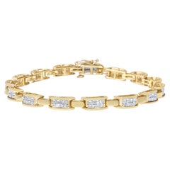 Bracciale A Link of Love in oro giallo 14K con diamanti taglio principessa da 2,0 carati