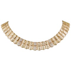 18 Karat Rose Gold White Diamonds Garavelli Cleopatra Necklace