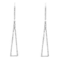 Rachel Koen 14K White Gold Diamond Drop Earrings 0.38Cttw