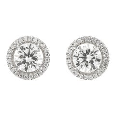 Alexander EGL-zertifizierte 4,82 Karat Diamant-Ohrstecker mit Halo 18k Gold