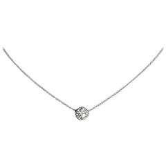 .35 Carat Round Diamond Gold Halo Necklace 5