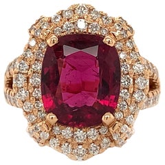 5.48 Carat Rubellite Tourmaline Cocktail Ring