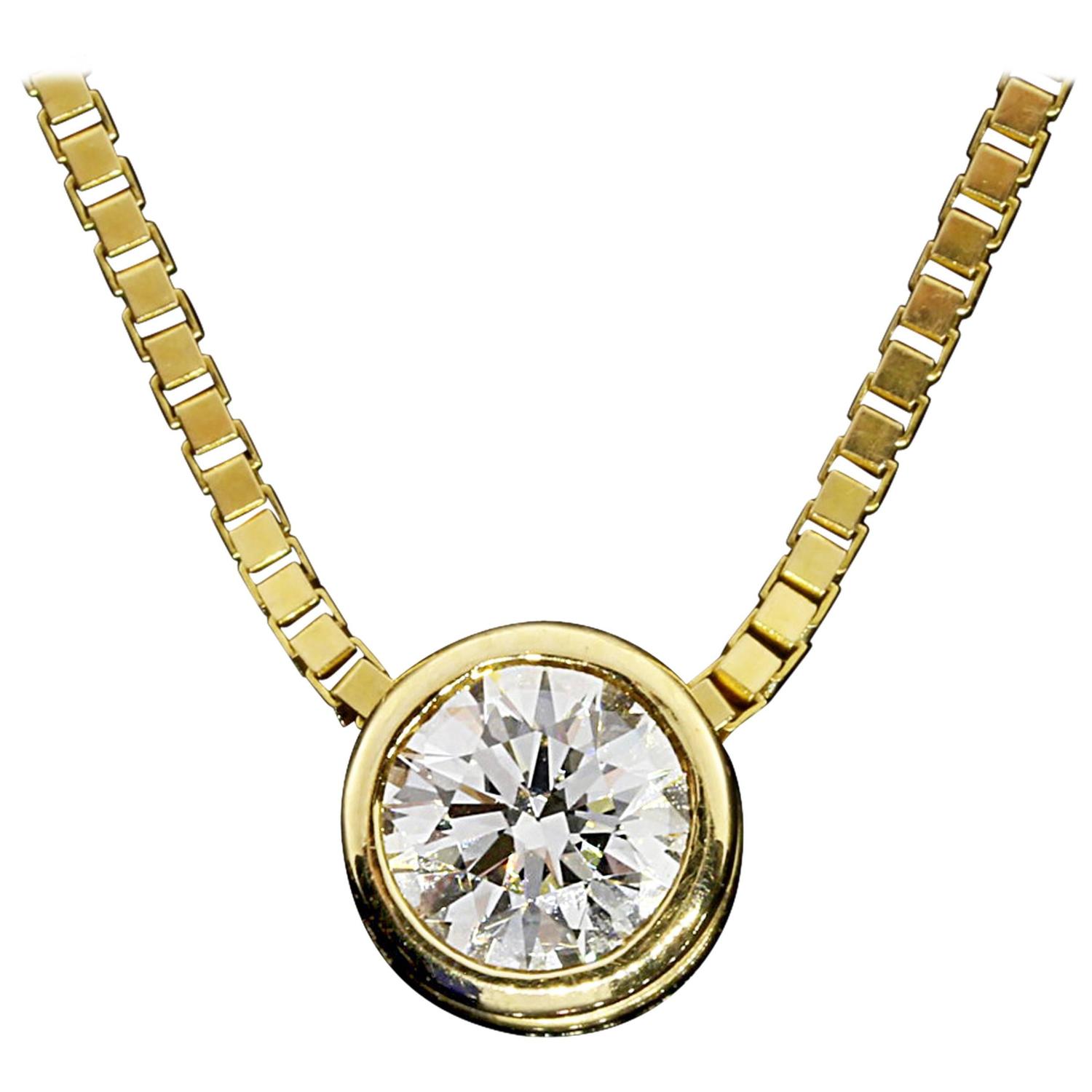 Le Suq Round Bezel Setting For Necklace – 14k, 18k, Platinum, Or Sterling Silver – 4.1mm To 8mm Stone Mount