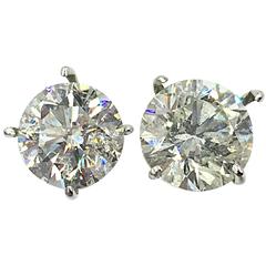 10.01 Carats Diamonds Studs Platinum Earrings in Basket Settings