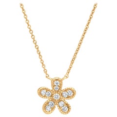 Luxle Flower Diamond Pendant Necklace in 18K Yellow Gold