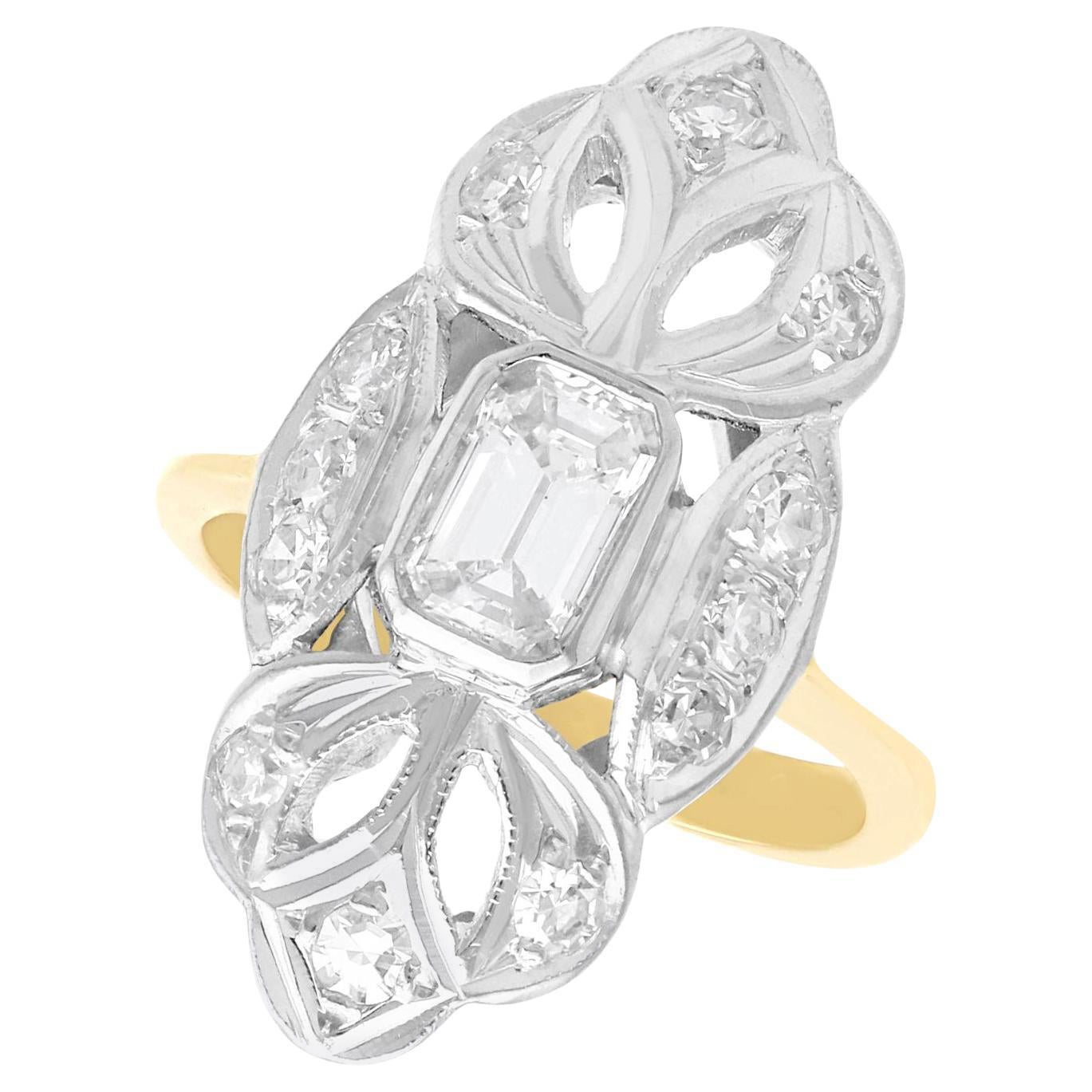 Vintage Diamond and Yellow Gold Marquise Ring, circa 1940