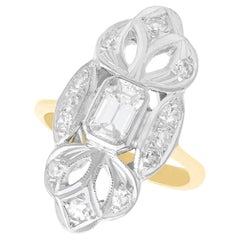 Marquise-Ring aus Vintage-Diamant und Gelbgold, um 1940