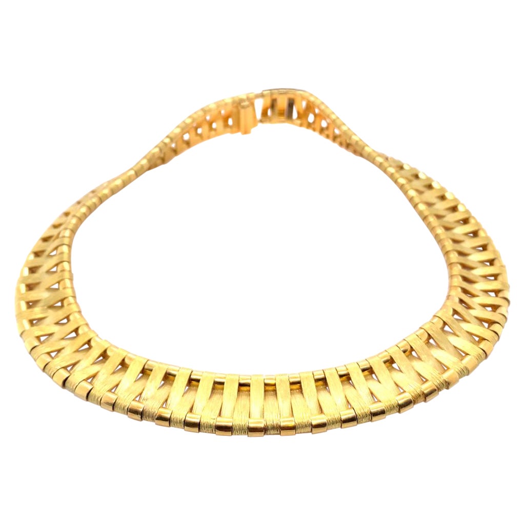 George L'enfant for Hermès 18 Karat Yellow Gold Vintage Collar Necklace For Sale