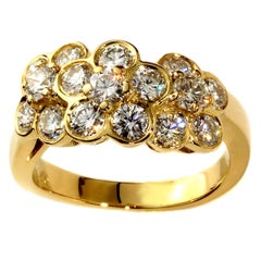 Used Van Cleef & Arpels Fleurette Diamond Gold Ring
