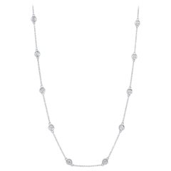 14 Karat White Gold Diamonds 0.77 Carat by the Yard Chain Necklace
