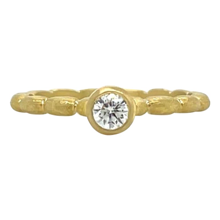 0.85ct Hexagon Cut Cognac Diamond Solitaire Ring ~ 18ct Yellow Gold