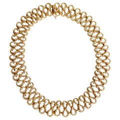 Necklace in 18 Carat Yellow Gold, Eight-Links in Twisted Gold Wire