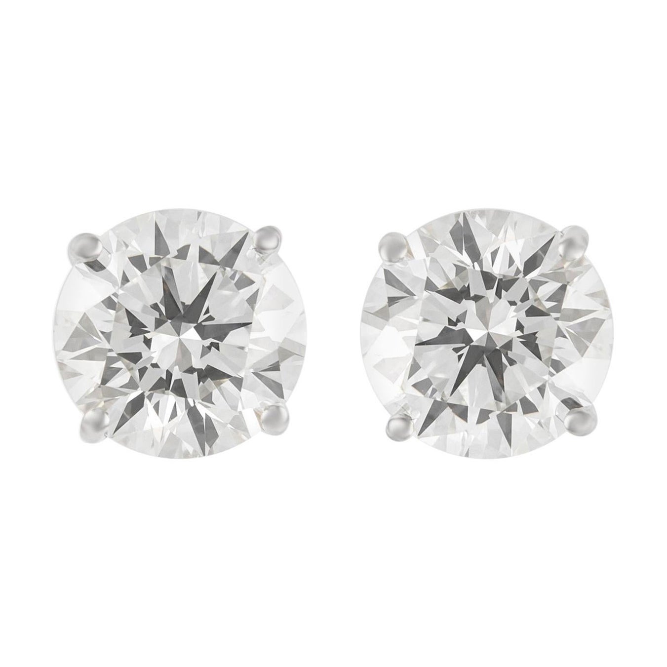 EGL Certified 1.50 Carat Diamond White Gold Basket Set Stud Earrings at ...