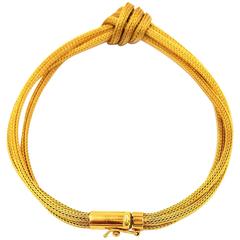 Signed Ross-Simons 14kt Yellow Gold Mesh Texture Versatile Knot Fashion Bracelet