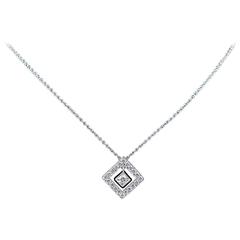 Signed Tiffany & Co. 2005 .35 Carats Diamonds Set in Platinum Pendant Necklace