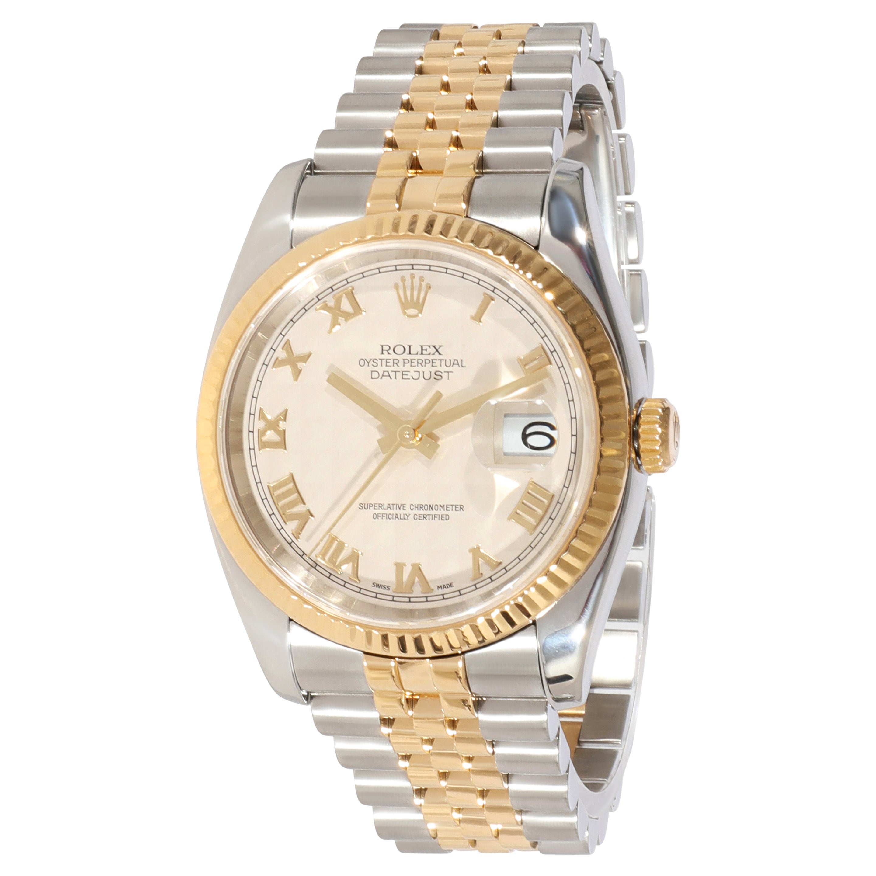 Rolex Datejust 36 Steel Yellow Gold Jubilee Bracelet Men's Watch 116233 ...