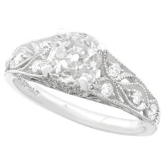 Antique 1.18 Carat Diamond and Platinum Solitaire Engagement Ring