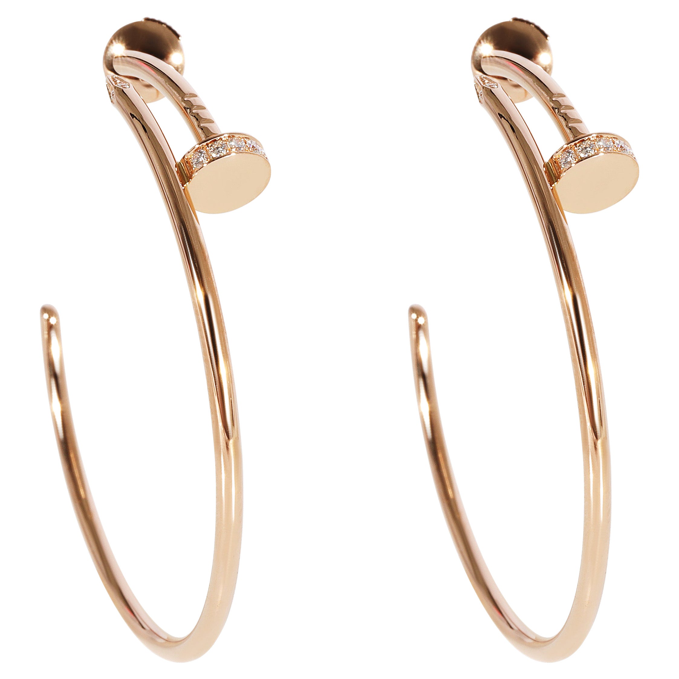 Cartier Juste un Clou Earrings in 18k Rose Gold 0.17 CTW