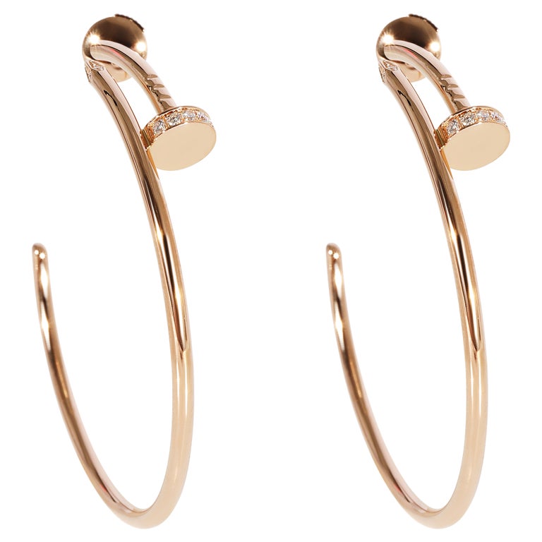 Cartier Juste un Clou Earrings in 18k Rose Gold 0.17 CTW For Sale at 1stDibs