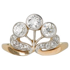 Gold and Diamond Flower Ring