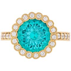 Tourmaline and Diamond Gold Ring 2.86 Carat 7