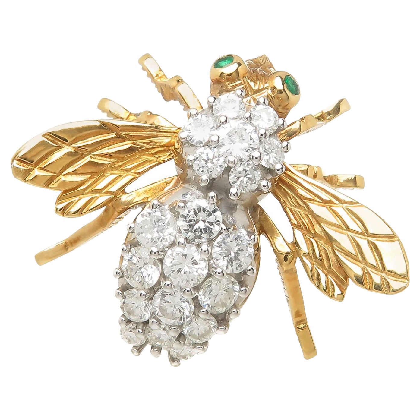 Herbert Rosenthal Large Gold and Diamond Large Bee Brooch