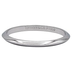 Tiffany & Co. Platinum Knife-Edge Wedding Band Ring, 2mm Size 5.5