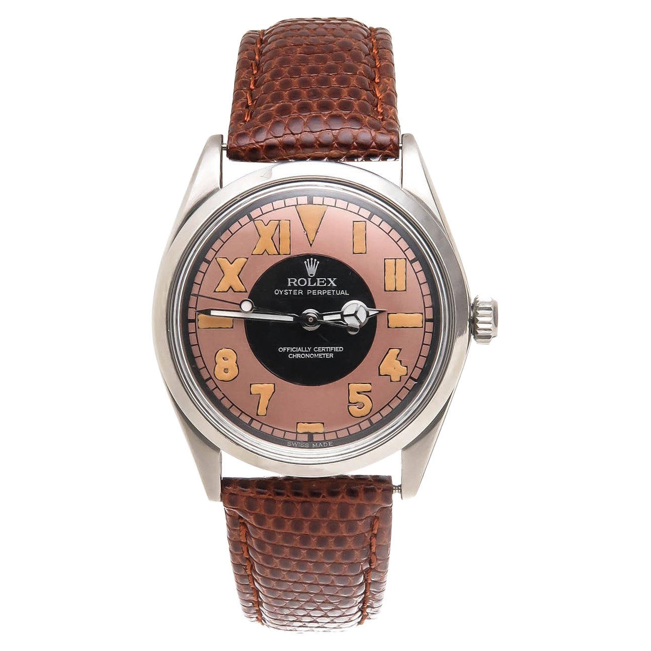 Rolex Edelstahl Oyster Perpetual Chronometer Armbanduhr Ref 5552