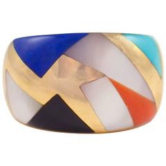 Asch Grossbardt Inlaid Gold Band Ring