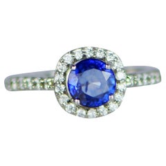 1.25 Carat Natural Blue Sapphire Ring