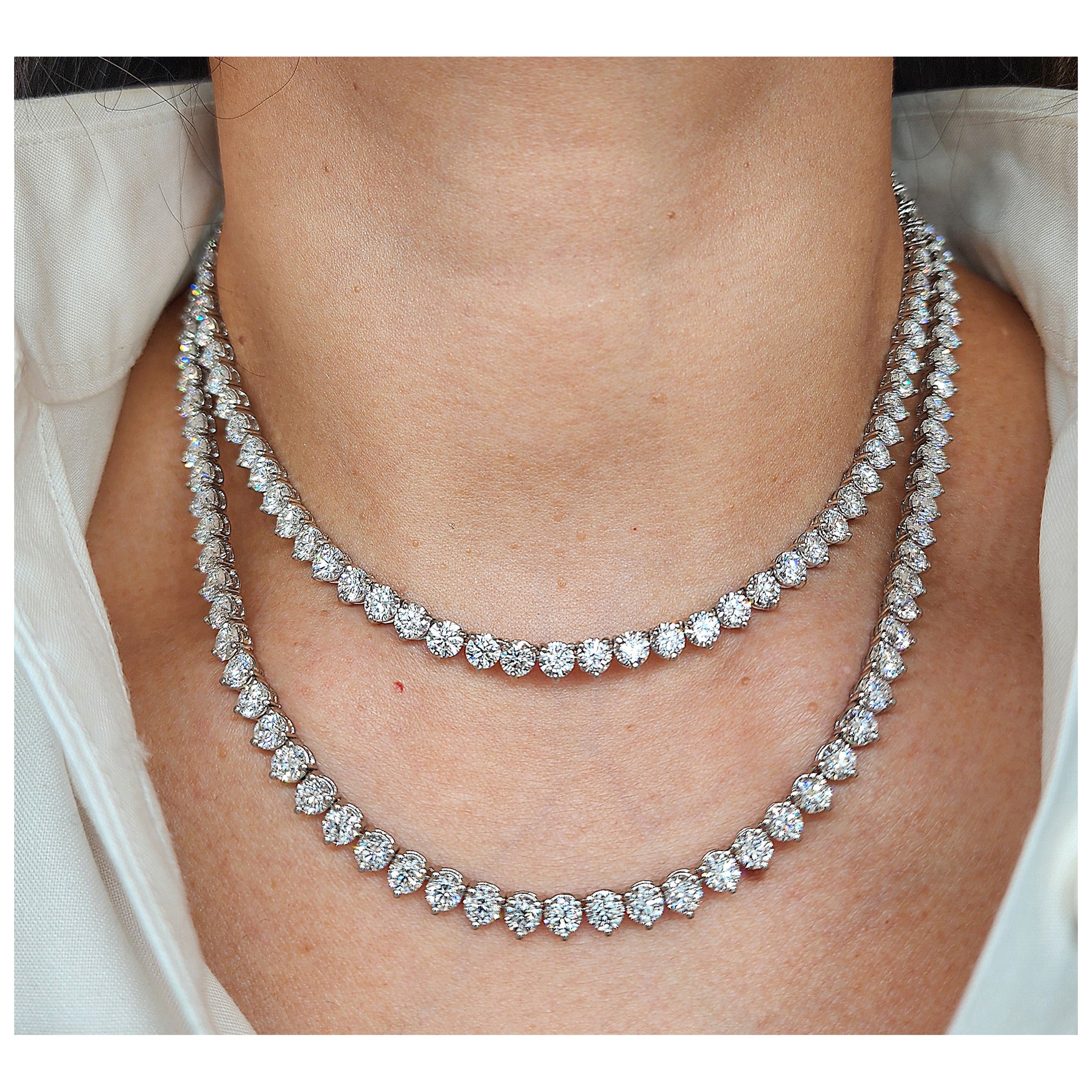 54.57 Ct Round Diamond Opera Necklace