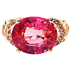 New African Sapphire Pink Padparadscha 14K Rose Gold Sterling Ring