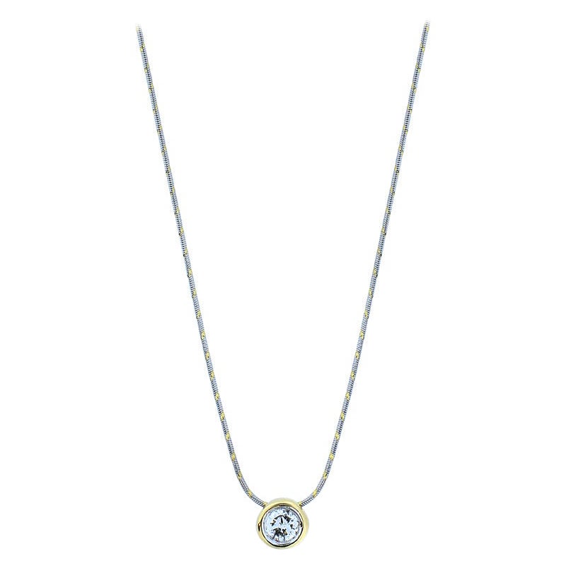 .88 Carat Natural Diamond Pendant with 14K Snake Necklace For Sale