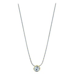 .88 Carat Natural Diamond Pendant with 14K Snake Necklace