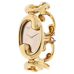 Chopard 18K Yellow Gold Ladies Oval Open Link Bracelet Wrist Watch
