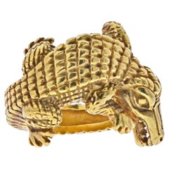 Kieselstein Cord 18K Yellow Gold Alligator Wrap Ring