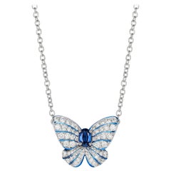 Hirsh Sapphire and Diamond Grace Butterfly Pendant