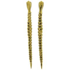 Tiffany & Co. Elsa Peretti Boucles d'oreilles longues serpent en or rare