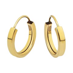 Tiny Huggie Hoop Earrings in 14 Karat Yellow Gold, Huggie Hoop Gold Earrings