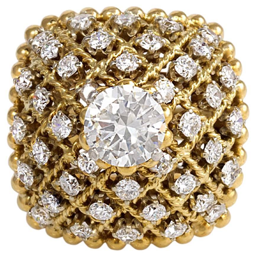 1960s Van Cleef & Arpels Diamond Gold Ring