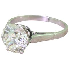 Art Deco 2.31 Carat Old Cut Diamond Platinum Engagement Ring