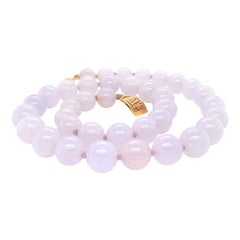 Ming's Hawaii Lavender Jade Bead Necklace