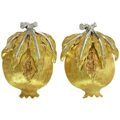 Buccellati Two Color Gold Pomegranate Earrings 