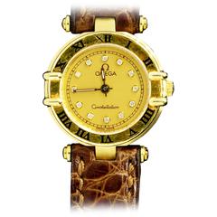 Omega Lady's Yellow Gold Diamond Constellation Dial Quartz Wristwatch
