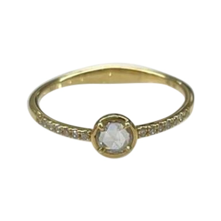 18K Yellow Gold Rose Cut Diamond Ring For Sale at 1stDibs