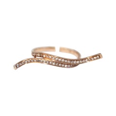 Bague enveloppante en or rose 18K avec diamants