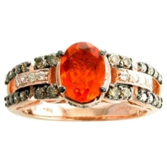 Grand Sample Sale Ring featuring Neon Tangerine Fire Opal Chocolate Diamonds